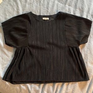 Madewell black crinkle blouse